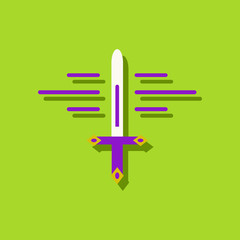 flat vector icon design collection ancient weapon sword in sticker style