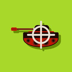 flat vector icon design collection tank at gunpoint in sticker style