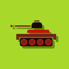 flat vector icon design collection army tank in sticker style