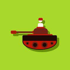 flat vector icon design collection soldier on tank in sticker style
