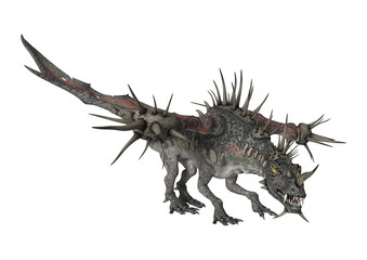 3D Rendering Fantasy Dragon on White