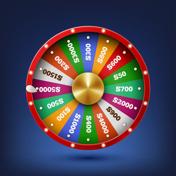 Realistic spinning fortune wheel, Lucky roulette. Suitable for casino, web and other. Vector Illustration