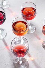 Glass of rose wine