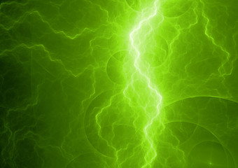 Green power, abstract lightning background