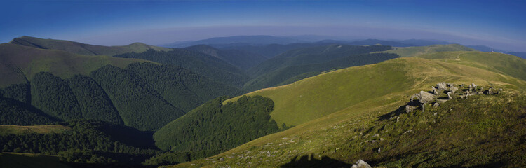 Fototapeta premium Хребет Боржава, горы, Украинские Карпаты. Mountains, Ukrainian Carpathians, ridge Borzhawa
