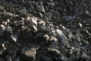 Natural black coals.for background. Industrial coals.