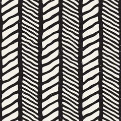 Seamless pattern with hand drawn brush strokes. Ink doodle illustration. Geometric monochrome vector pattern.