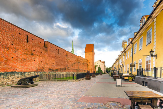 Remains of ancient fortress in Riga -  the capital and largest city of Latvia, a major commercial, cultural, historical and tourist center of the Baltic region