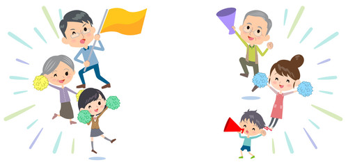 family three generations Support cheering