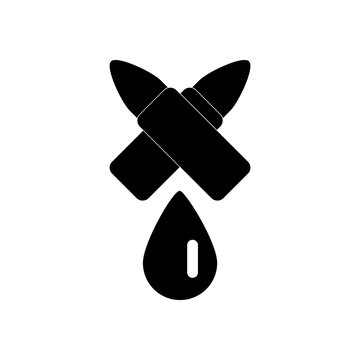 recommend clip art: black vector icon on white background military bullets and drop