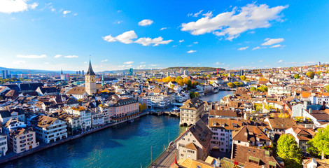 Fototapeta na wymiar Panorama von Zürich, Schweiz