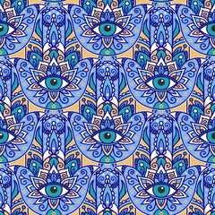 Seamless pattern with oriental motifs