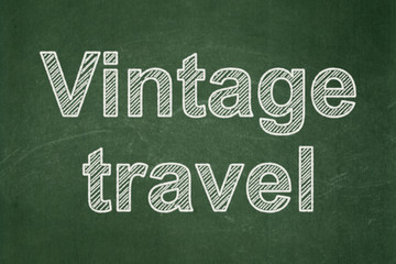 Obraz premium Travel concept: Vintage Travel on chalkboard background