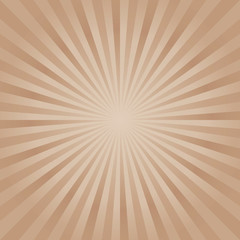 Abstract soft light Brown rays background. Vector