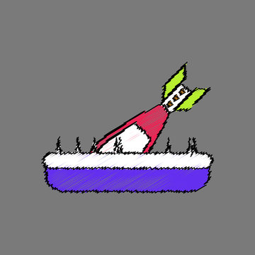 red rocket launching from purple base clip art preview