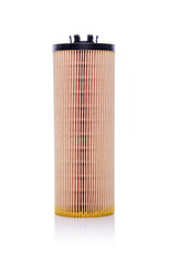 Car oil filter isolated on white background.