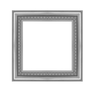 grey picture frame isolated on white background