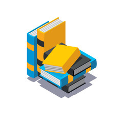 Isometric books icon
