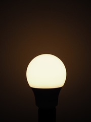 Round lamp yellow lightbulb