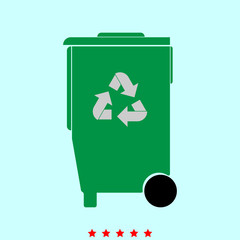 Refuse bin with arrows utilization  it is color icon .