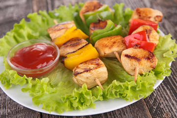 fried chicken and sauce