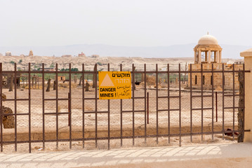 Minefield in Jordan valley, Israel.