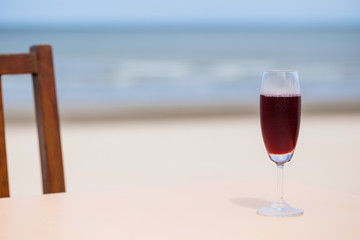 roselle juice with beach view