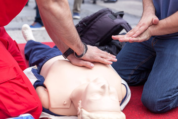 First aid training detail. CPR.