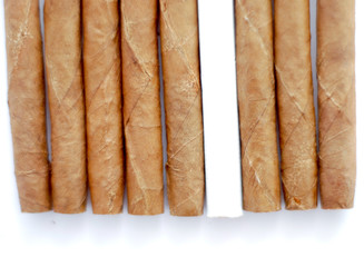 Cigarillo in a white background