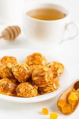 mini granola bars with dried fruits and honey