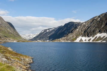 Fototapeta na wymiar Lake Djupvatnet in Norway in summer
