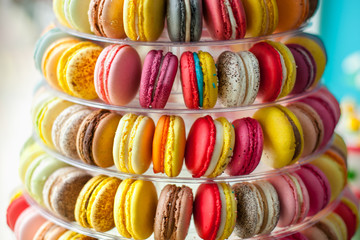 Round macarons of different colors