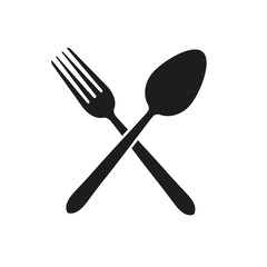 Spoon, fork. Vector.