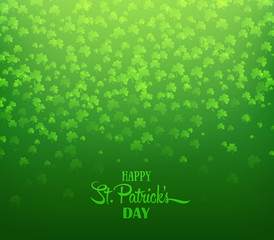 Green background with clovers. Irish holiday Saint Patrick's Day