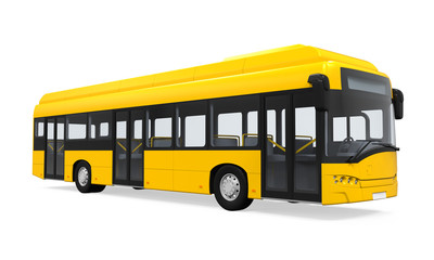Obraz na płótnie Canvas Yellow City Bus Isolated
