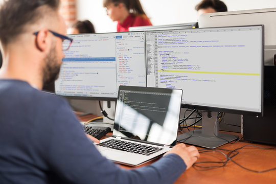 Website design. Developing programming and coding technologies.