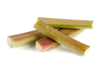 rhubarb stem isolated on white background cutout