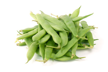 Green beans isolated on a white background