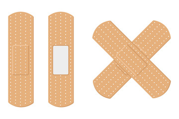 Adhesive bandages on white background Vector