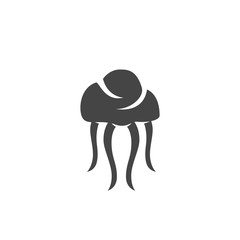 Jellyfish icon. Vector logo on white background