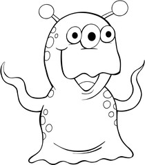 Cute Alien Monster Vector Illustration Art © Blue Foliage