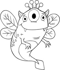 Cute Alien Monster Vector Illustration Art