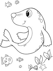 Cute Seal Vector Illustration Art