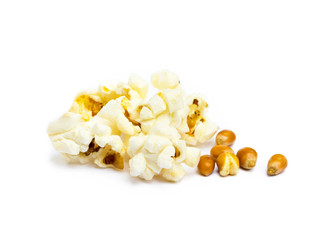 Cheese popcorn isolated on a white background