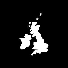 Map of United Kingdom white color icon .