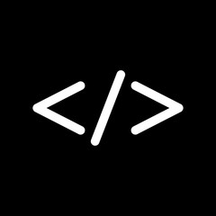 Obraz premium Symbol code white color icon .