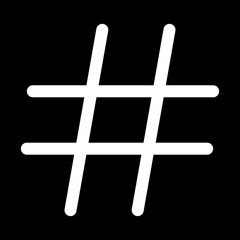 Obraz premium Hashtag white color icon .