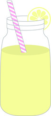 Mason Jar with Lemonade and a Straw