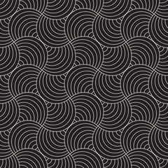 Vector Seamless Rounded Lines Pattern. Abstract Geometric Background Design. Circular Geometric Tiling Lattice