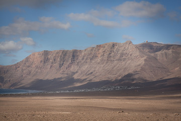 landscape Famara beach Lanzarote Canary Island
